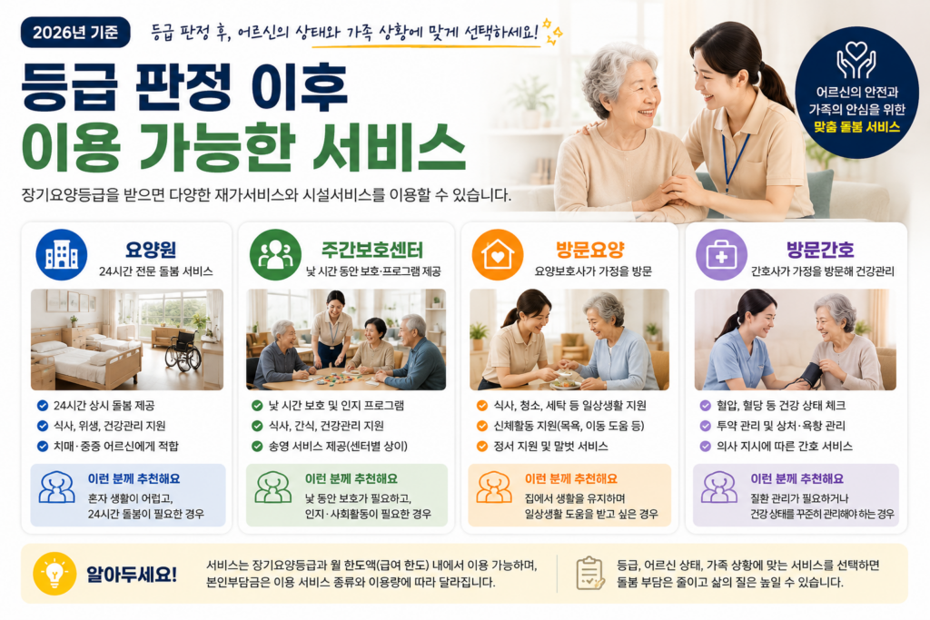 장기요양 등급 판정 이후 이용 가능한 서비스