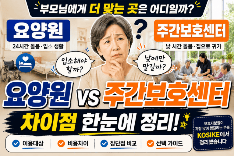 요양원과 주간보호센터 차이, 우리 부모님은 어디가 맞을까?[2026년]