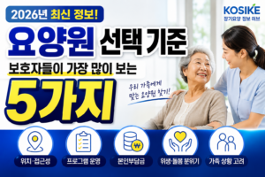 2026년 요양원 선택 기준, 보호자들이 가장 많이 보는 5가지