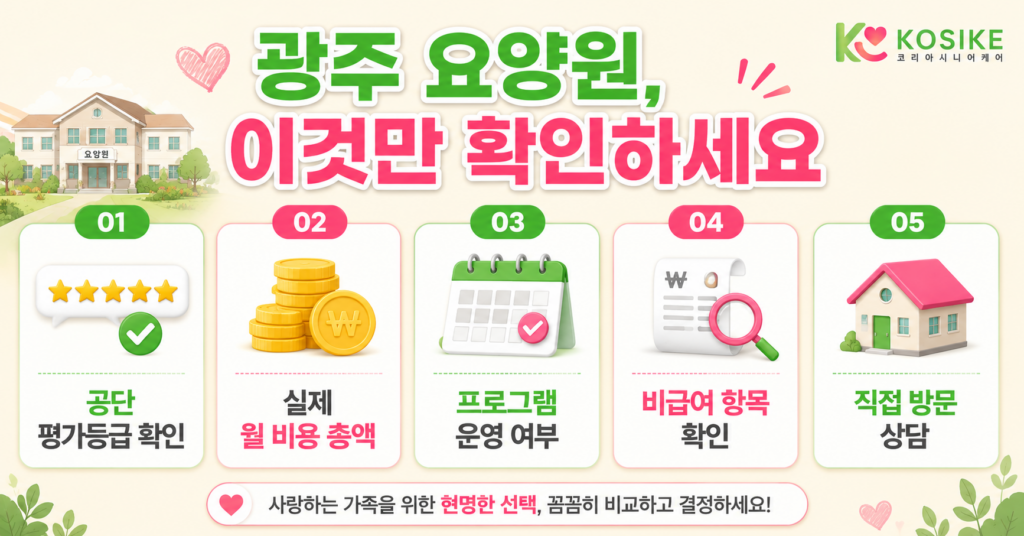 광주 요양원 선택 기준 5가지 평가등급 비용 프로그램 비급여 방문상담 안내
