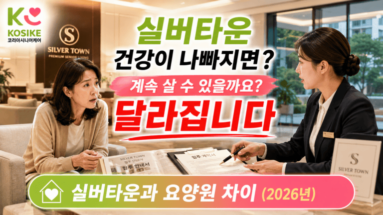 실버타운 요양원 차이, 건강이 나빠지면 어떻게 될까요? (2026년)