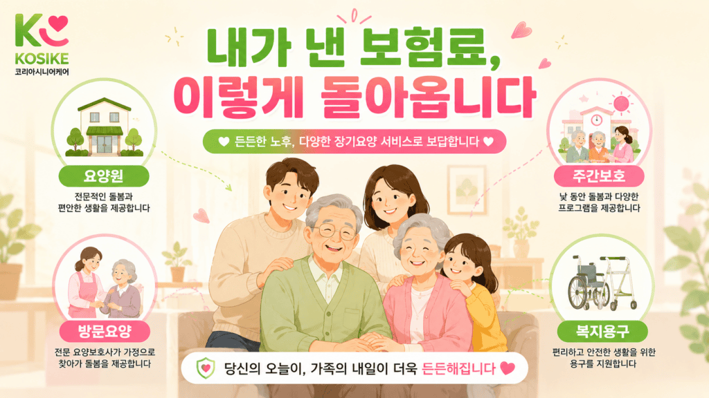 장기요양보험 직장인 보험료 납부 후 받을 수 있는 서비스 종류