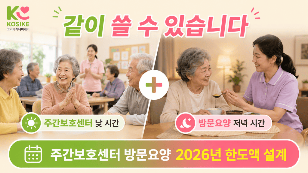 주간보호센터 방문요양 동시 이용 2026년 한도액 설계 가이드