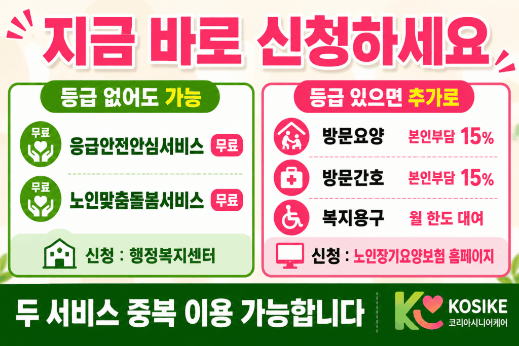 독거노인 보호자를 위한 2026년 지원 서비스 인포그래픽