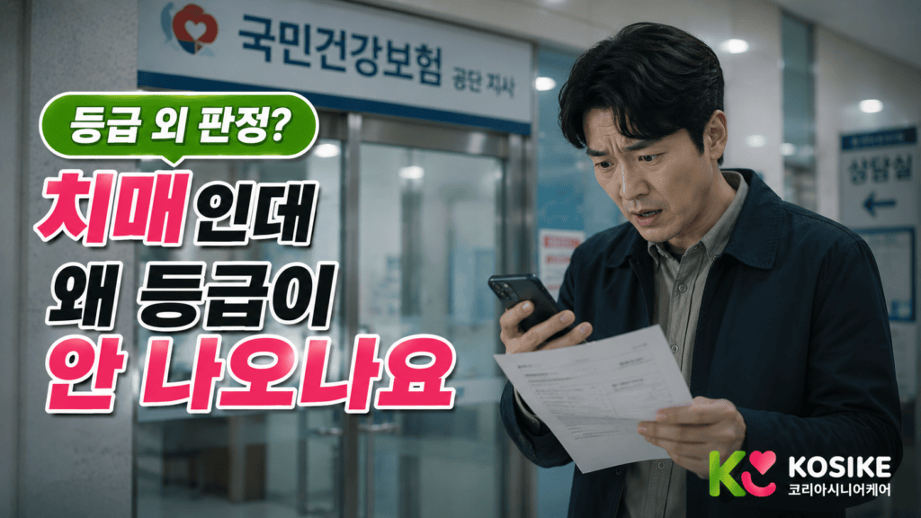 장기요양 등급 외 판정 보호자 황당한 표정 장면