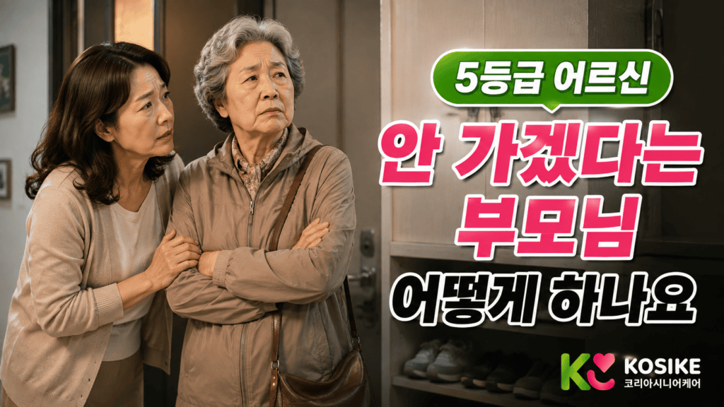 치매 어르신 주간보호센터 거부 보호자 설득 장면